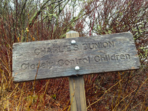 Charlie's Bunion Trail Sign