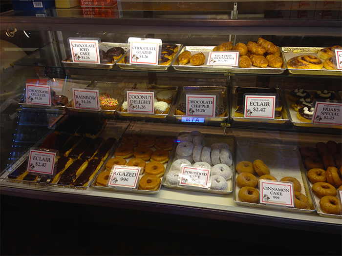 Doughnuts and other treats at the Donut Friar