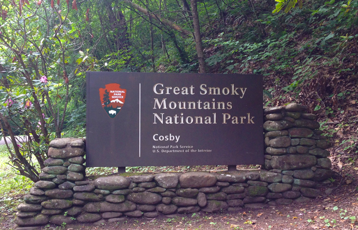 Smoky Mountains National Park Entrance At Cosby