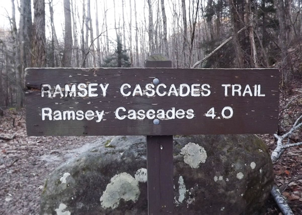 Ramsey Cascade Trailhead Sign