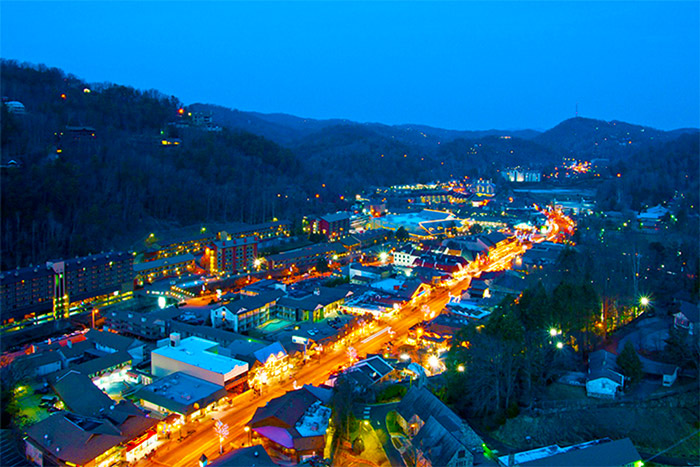 View From the Gatlinburg Space Needle At Night