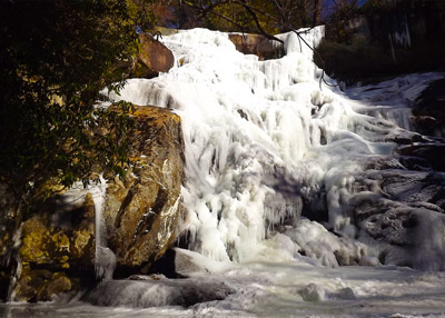 Waterfall in the Smokies in Winter