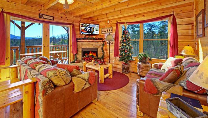 Christmas Cabin in Gatlinburg With Decorations