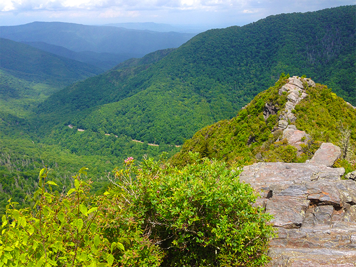 View From Chimney Tops Near Gatlinburg in Summer