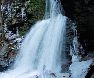 Icy Waterfall Smoky Mountains