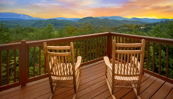 Cabin View At Sunset