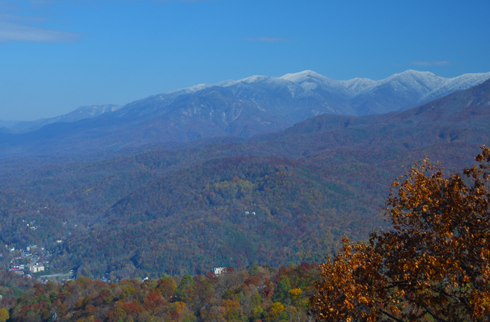 View of Gatlinburg and Mountains in November