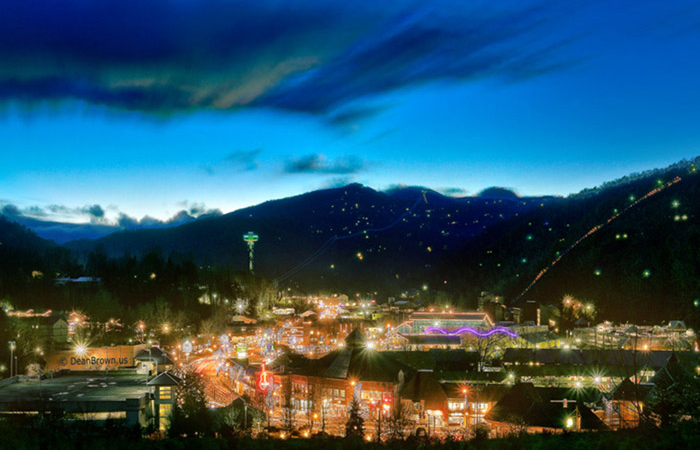 View of Downtown Gatlinburg at Night