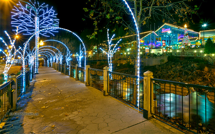 Christmas Lights in Gatlinburg Near Ripley's Aquarium